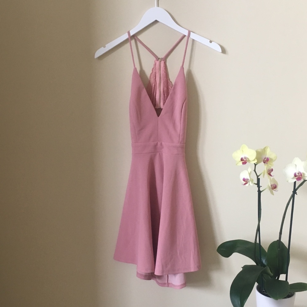Dry Goods Blush Lace-Back Dress
